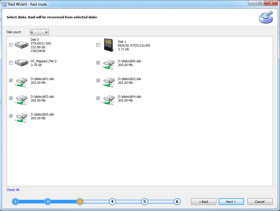 RAID Wizard - seleccionar discos